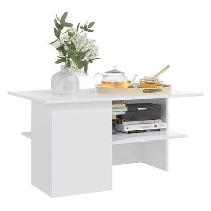 vidaXL Couchtisch Hochglanz-Weiß 90x60x46,5 cm Holzwerkstoff