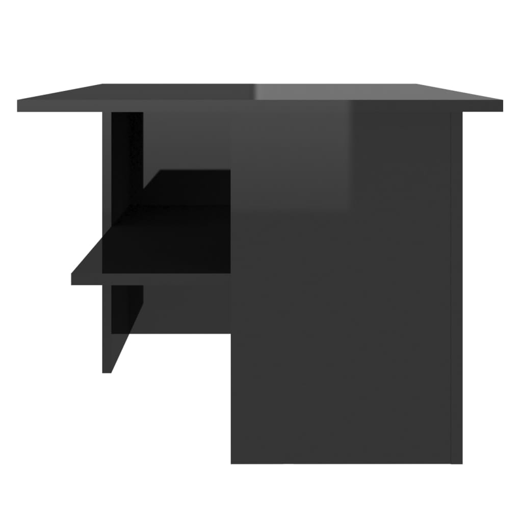 vidaXL Couchtisch Hochglanz-Schwarz 90x60x46,5 cm Holzwerkstoff