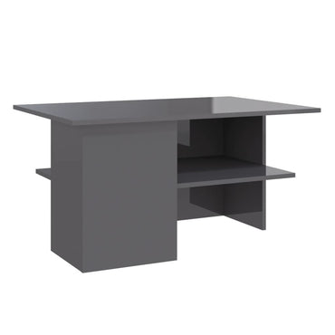 vidaXL Couchtisch Hochglanz-Grau 90x60x46,5 cm Holzwerkstoff