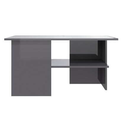 vidaXL Couchtisch Hochglanz-Grau 90x60x46,5 cm Holzwerkstoff