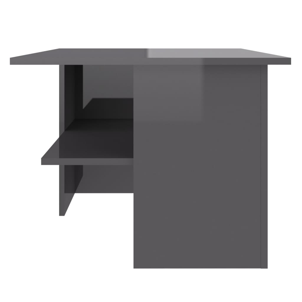 vidaXL Couchtisch Hochglanz-Grau 90x60x46,5 cm Holzwerkstoff