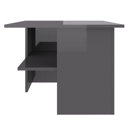vidaXL Couchtisch Hochglanz-Grau 90x60x46,5 cm Holzwerkstoff