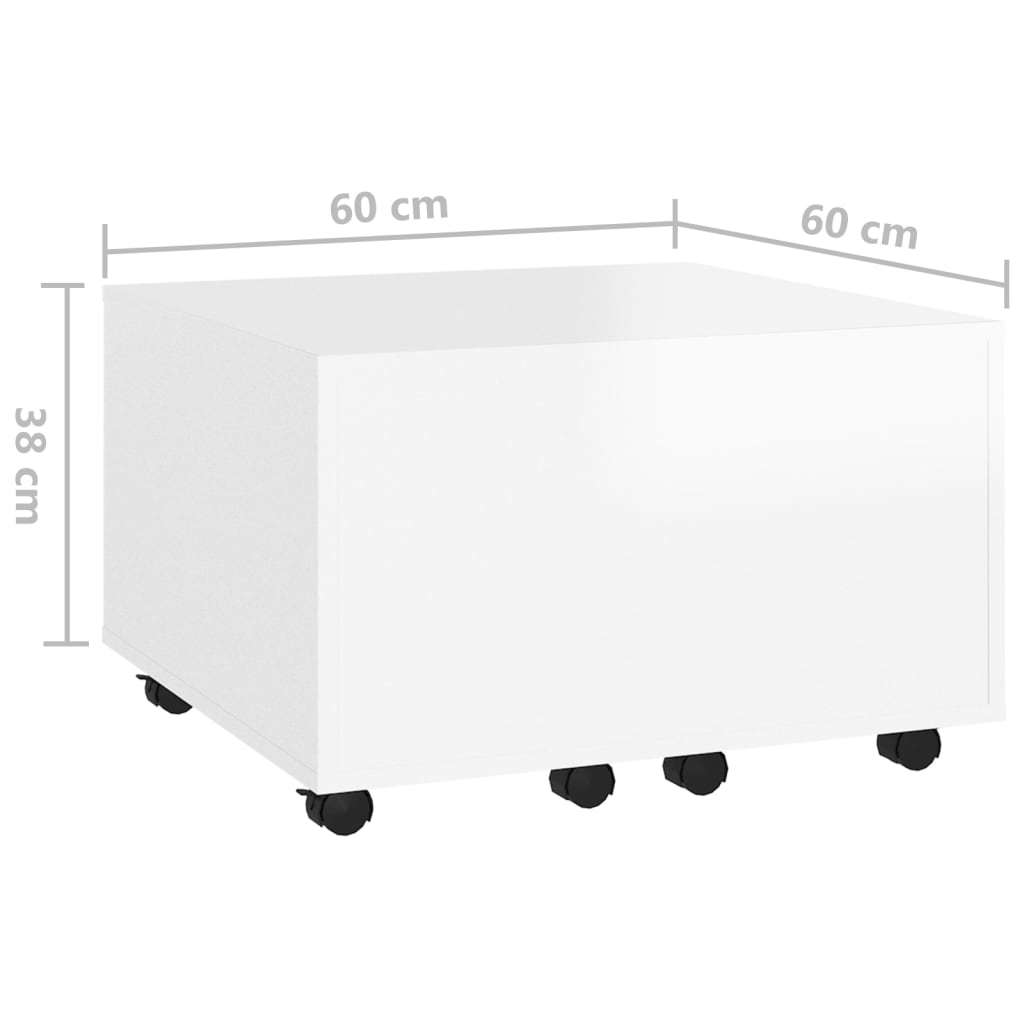 vidaXL Couchtisch Hochglanz-Weiß 60x60x38 cm Holzwerkstoff