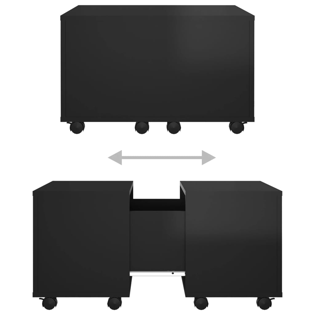 vidaXL Couchtisch Hochglanz-Schwarz 60x60x38 cm Holzwerkstoff