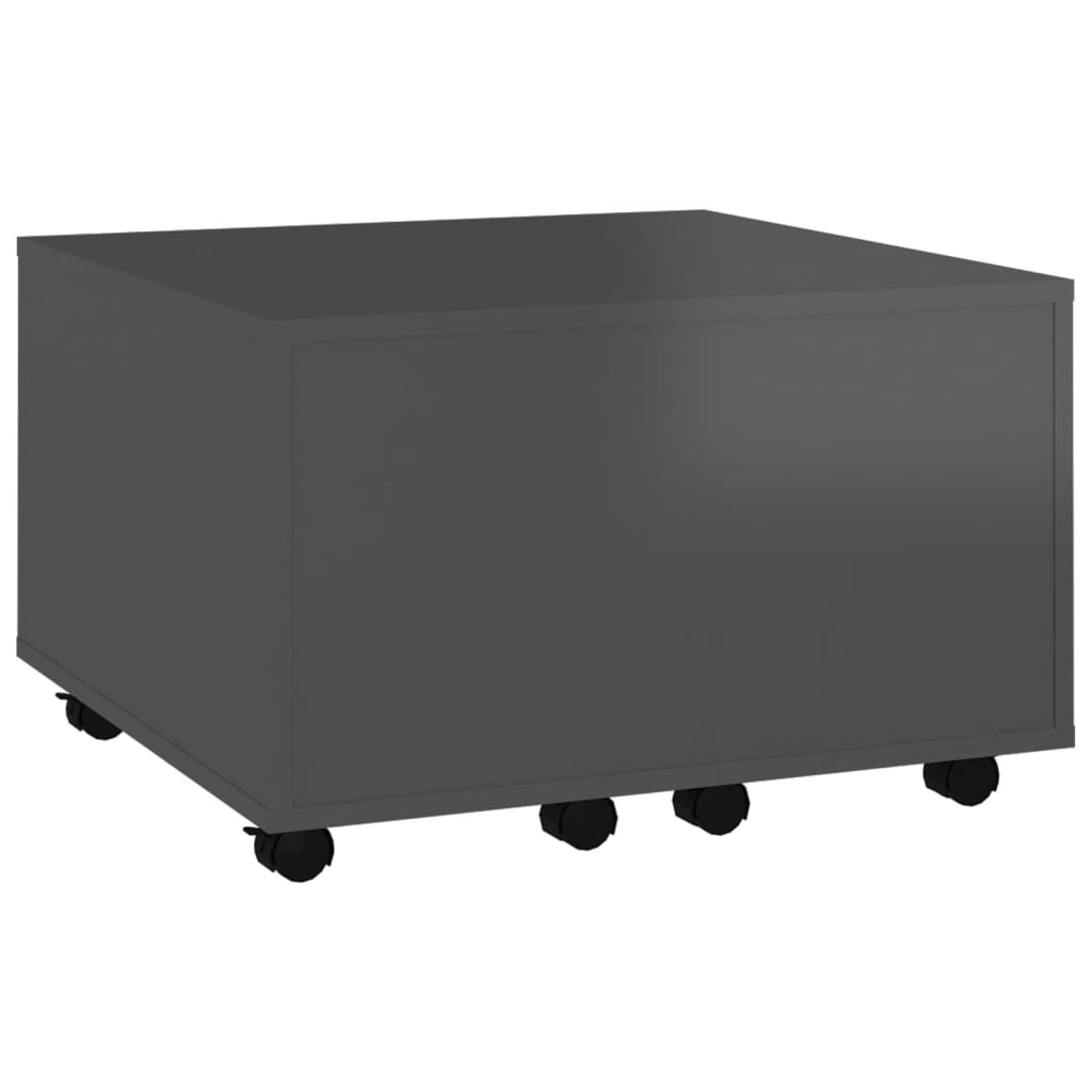 vidaXL Table basse gris brillant 60x60x38 cm Bois d'ingénierie