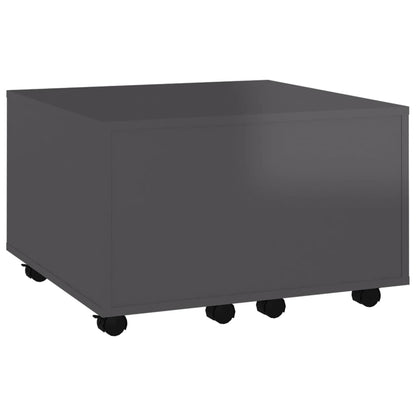 vidaXL Table basse gris brillant 60x60x38 cm Bois d'ingénierie