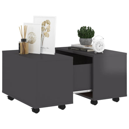 vidaXL Table basse gris brillant 60x60x38 cm Bois d'ingénierie