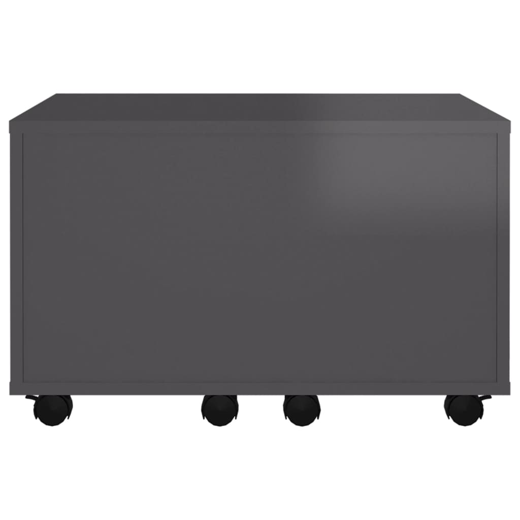 vidaXL Table basse gris brillant 60x60x38 cm Bois d'ingénierie