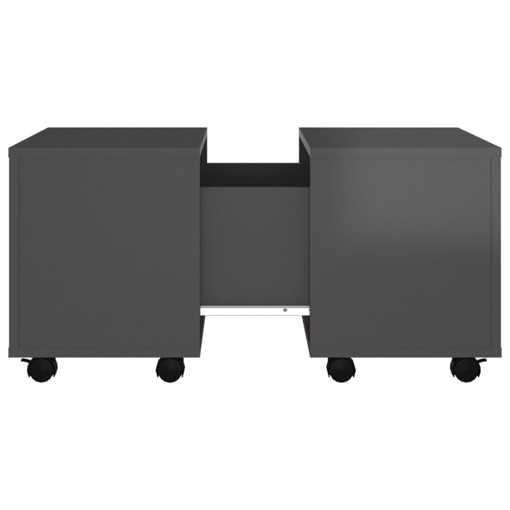 vidaXL Table basse gris brillant 60x60x38 cm Bois d'ingénierie