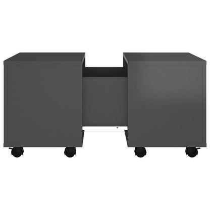 vidaXL Table basse gris brillant 60x60x38 cm Bois d'ingénierie