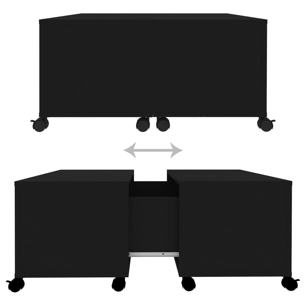 vidaXL Couchtisch Schwarz 75x75x38 cm Holzwerkstoff