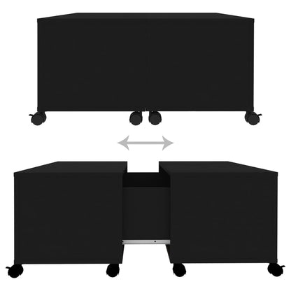 vidaXL Couchtisch Schwarz 75x75x38 cm Holzwerkstoff