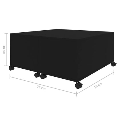 vidaXL Couchtisch Schwarz 75x75x38 cm Holzwerkstoff