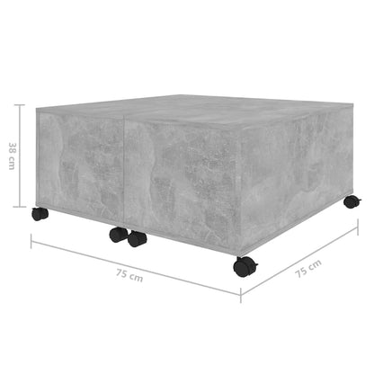 vidaXL Couchtisch Betongrau 75x75x38 cm Holzwerkstoff