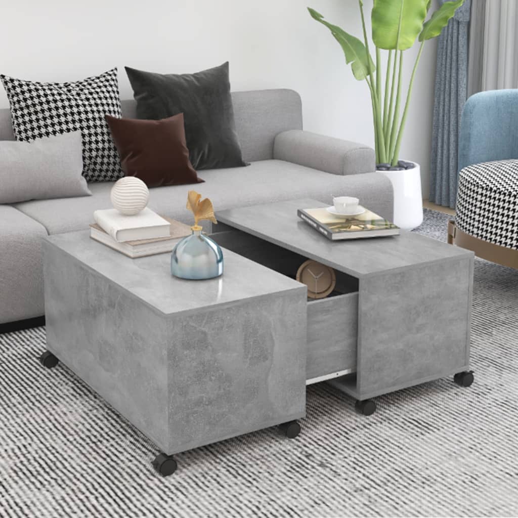 vidaXL Couchtisch Betongrau 75x75x38 cm Holzwerkstoff