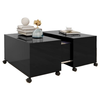 vidaXL Couchtisch Hochglanz-Schwarz 75x75x38 cm Holzwerkstoff
