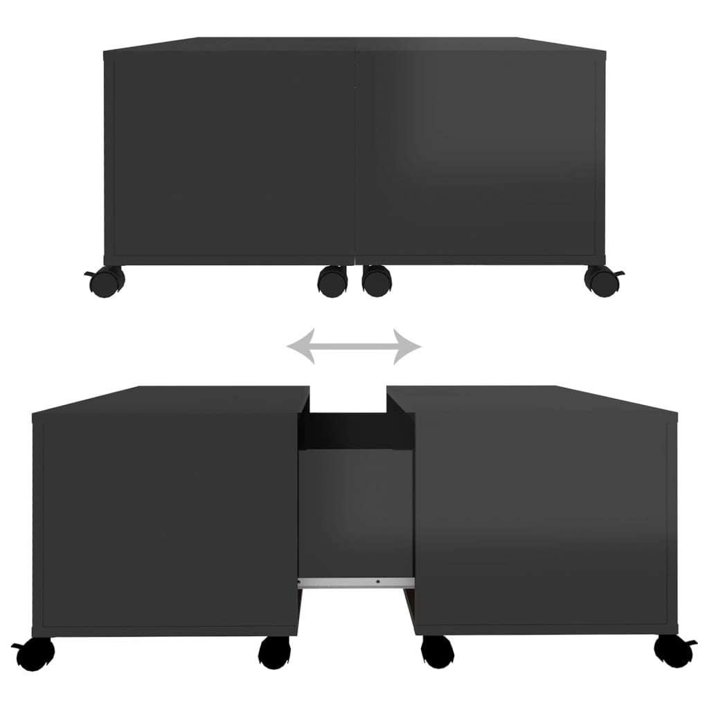 vidaXL Couchtisch Hochglanz-Schwarz 75x75x38 cm Holzwerkstoff