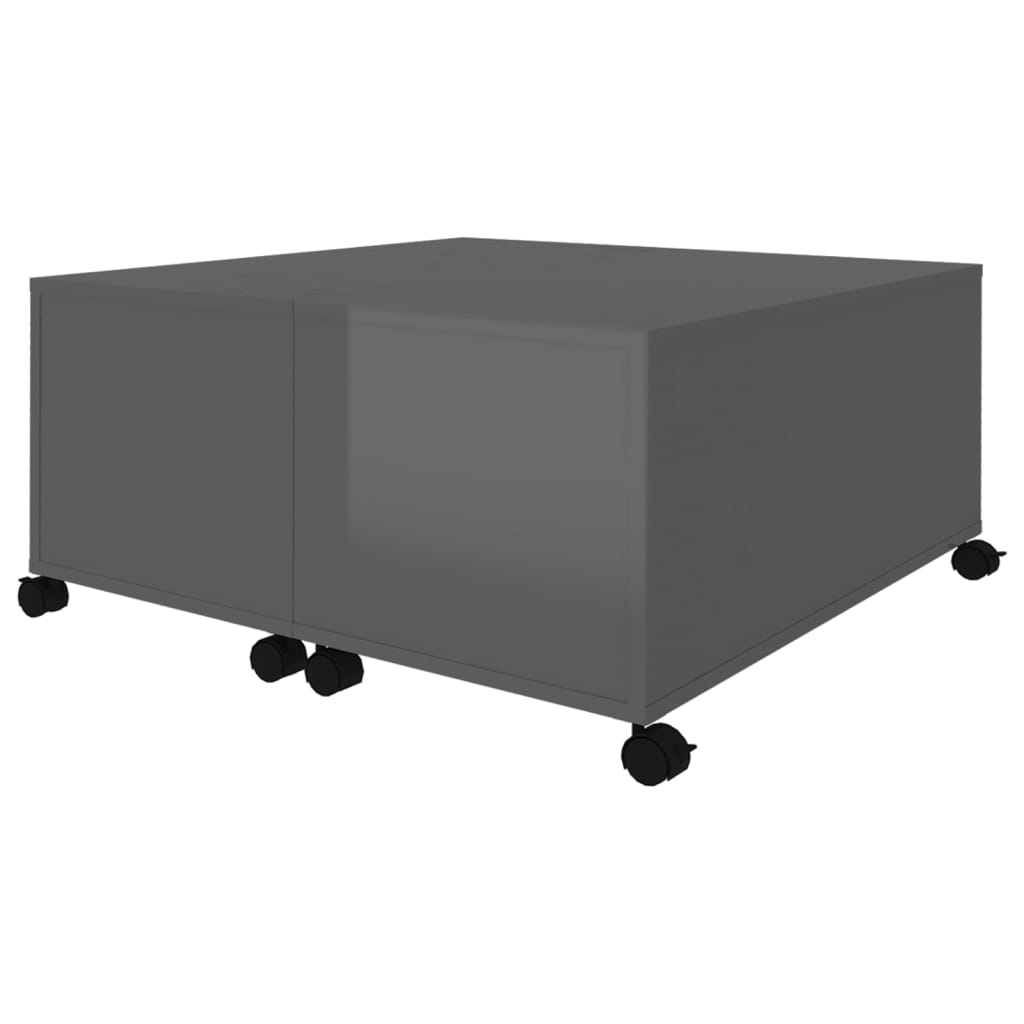 vidaXL Couchtisch Hochglanz-Grau 75x75x38 cm Holzwerkstoff