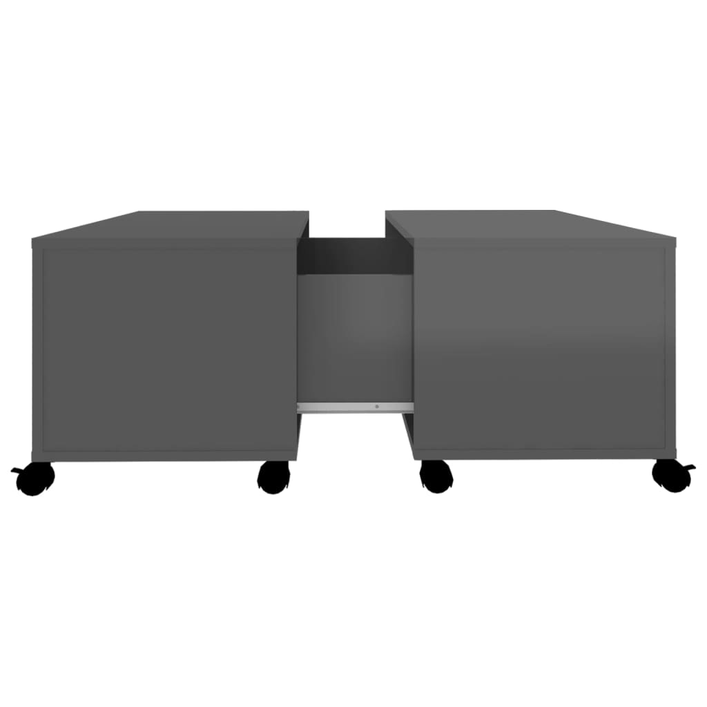 vidaXL Couchtisch Hochglanz-Grau 75x75x38 cm Holzwerkstoff
