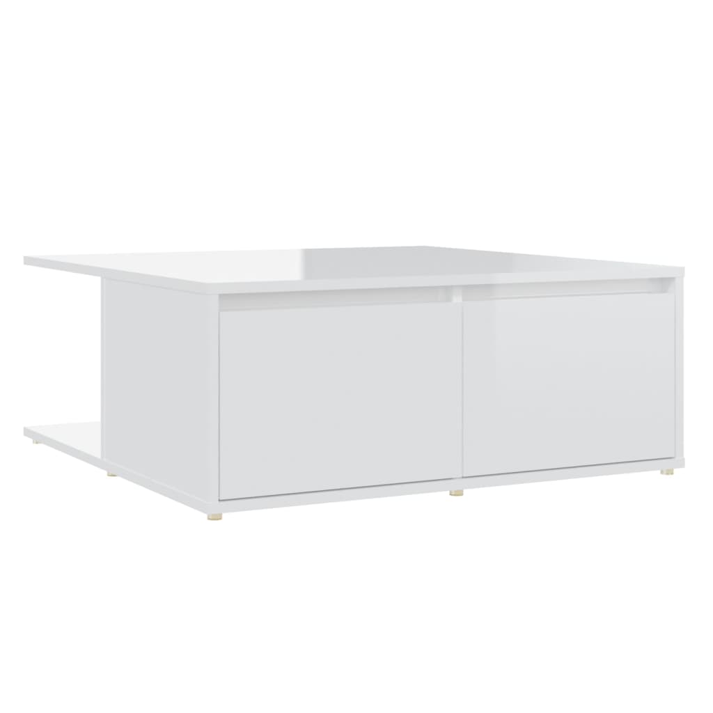 vidaXL Couchtisch Hochglanz-Weiß 80x80x31 cm Holzwerkstoff