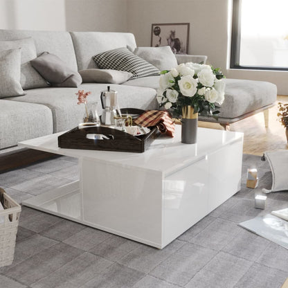 vidaXL Couchtisch Hochglanz-Weiß 80x80x31 cm Holzwerkstoff