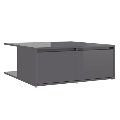 vidaXL Table basse gris brillant 80x80x31 cm Aggloméré