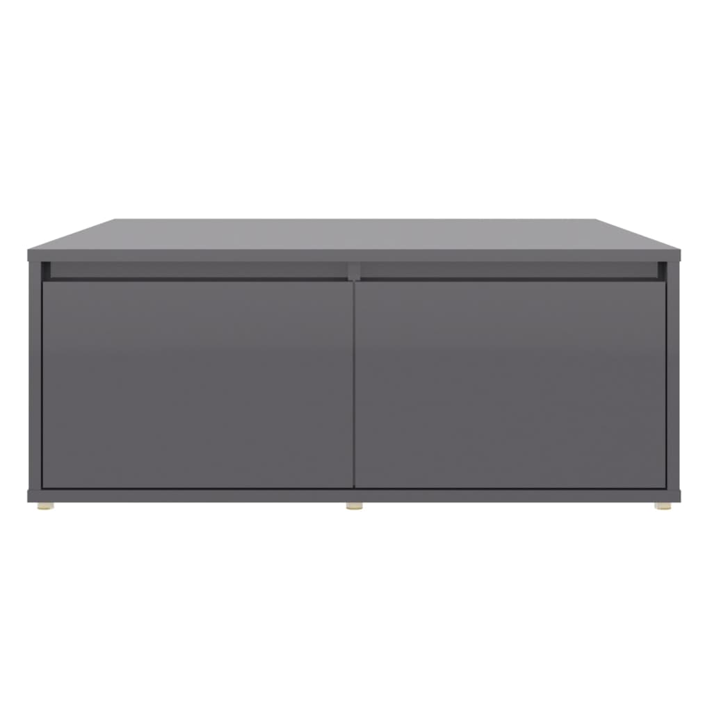 vidaXL Table basse gris brillant 80x80x31 cm Aggloméré