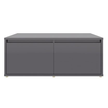 vidaXL Table basse gris brillant 80x80x31 cm Aggloméré