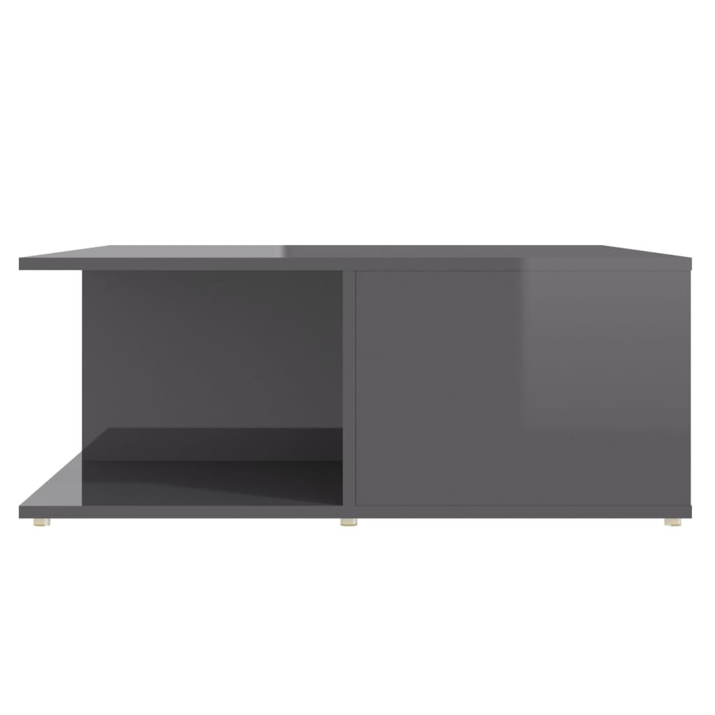 vidaXL Table basse gris brillant 80x80x31 cm Aggloméré