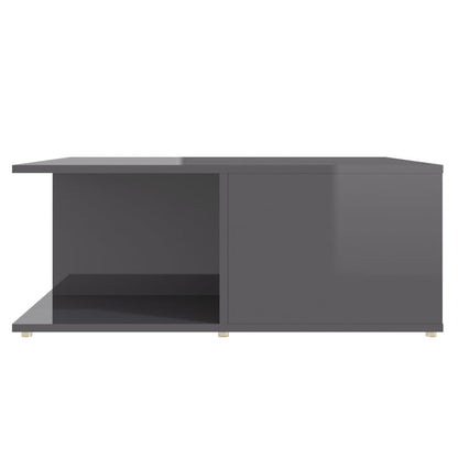 vidaXL Table basse gris brillant 80x80x31 cm Aggloméré