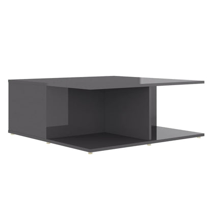 vidaXL Table basse gris brillant 80x80x31 cm Aggloméré