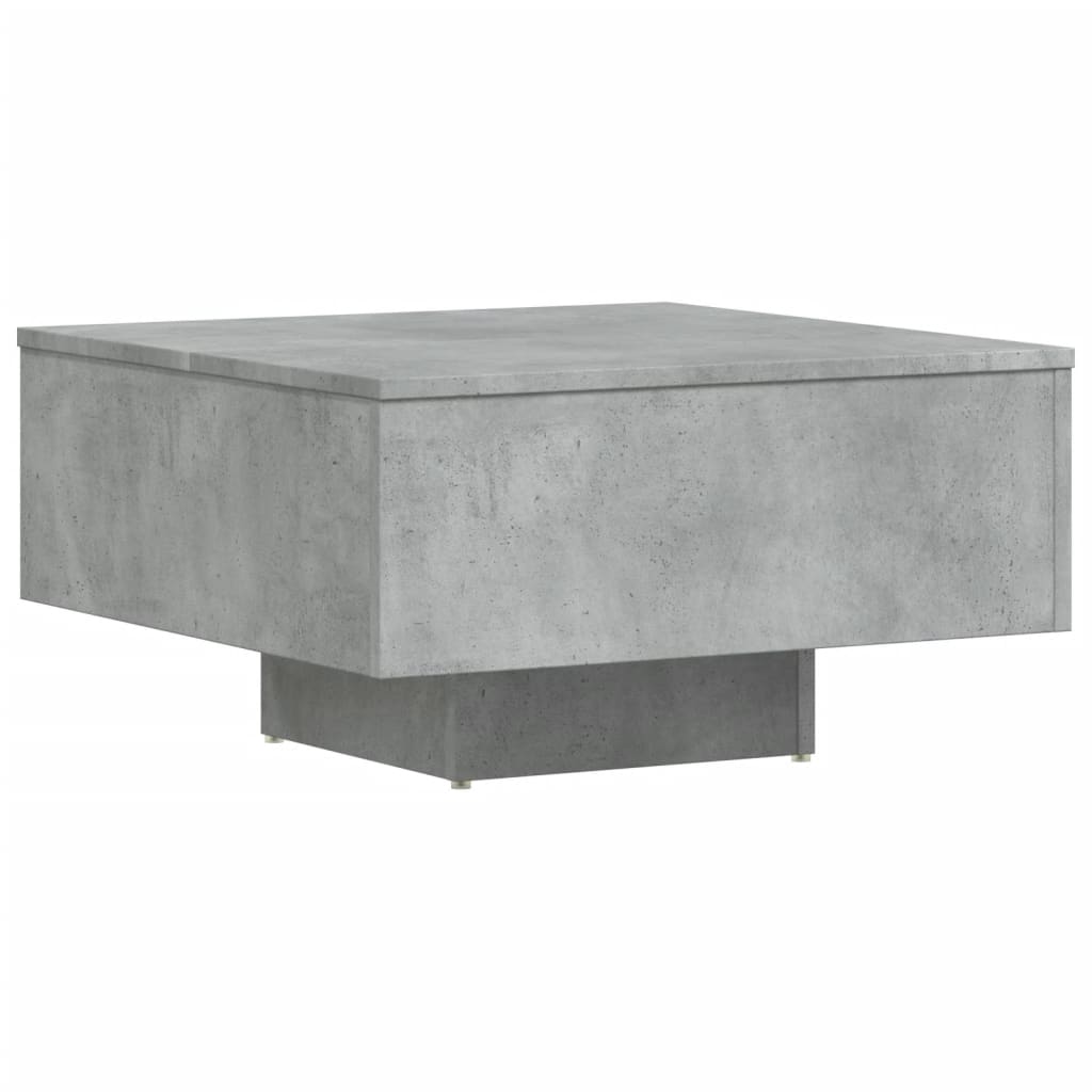 vidaXL Table basse gris béton 60x60x31,5 cm, bois d'ingénierie