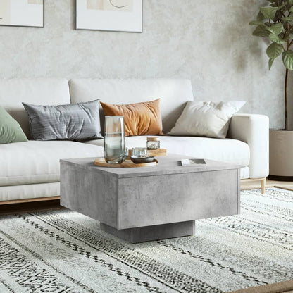 vidaXL Table basse gris béton 60x60x31,5 cm, bois d'ingénierie