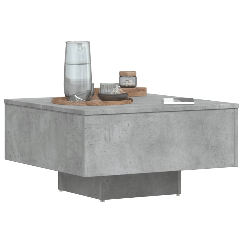 vidaXL Table basse gris béton 60x60x31,5 cm, bois d'ingénierie
