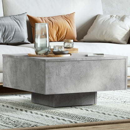 vidaXL Table basse gris béton 60x60x31,5 cm, bois d'ingénierie
