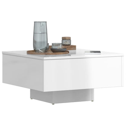 vidaXL Table basse blanc brillant 60x60x31,5 cm Aggloméré