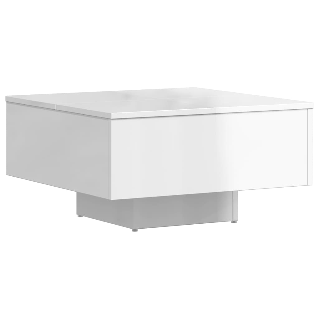 vidaXL Table basse blanc brillant 60x60x31,5 cm Aggloméré