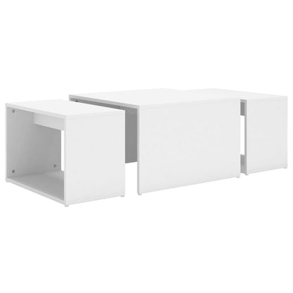 vidaXL Tables gigognes, 3 pcs. blanc 60x60x38 cm, bois d'ingénierie
