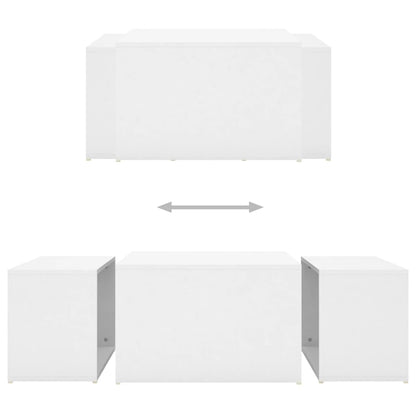 vidaXL Tables gigognes, 3 pcs. blanc 60x60x38 cm, bois d'ingénierie