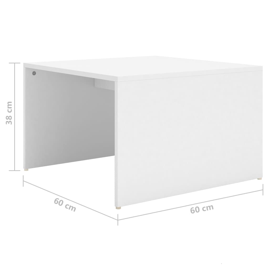 vidaXL Tables gigognes, 3 pcs. blanc 60x60x38 cm, bois d'ingénierie