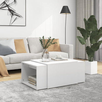 vidaXL Tables gigognes, 3 pcs. blanc 60x60x38 cm, bois d'ingénierie