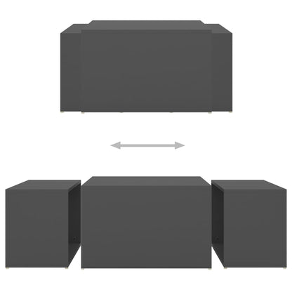 vidaXL Tables gigognes 3 pcs Gris 60x60x38 cm Aggloméré