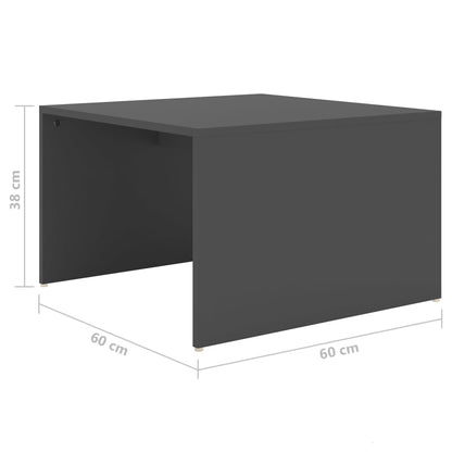 vidaXL Tables gigognes 3 pcs Gris 60x60x38 cm Aggloméré