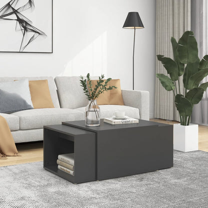 vidaXL Tables gigognes 3 pcs Gris 60x60x38 cm Aggloméré
