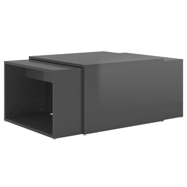 vidaXL Tables basses gigognes 3 pcs Gris brillant 60x60x38 cm