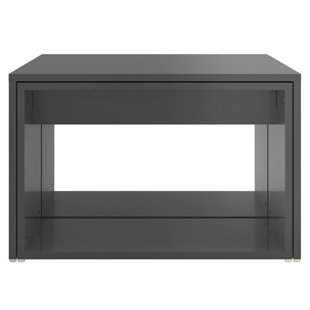 vidaXL Tables basses gigognes 3 pcs Gris brillant 60x60x38 cm