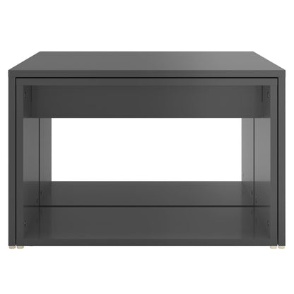 vidaXL Tables basses gigognes 3 pcs Gris brillant 60x60x38 cm