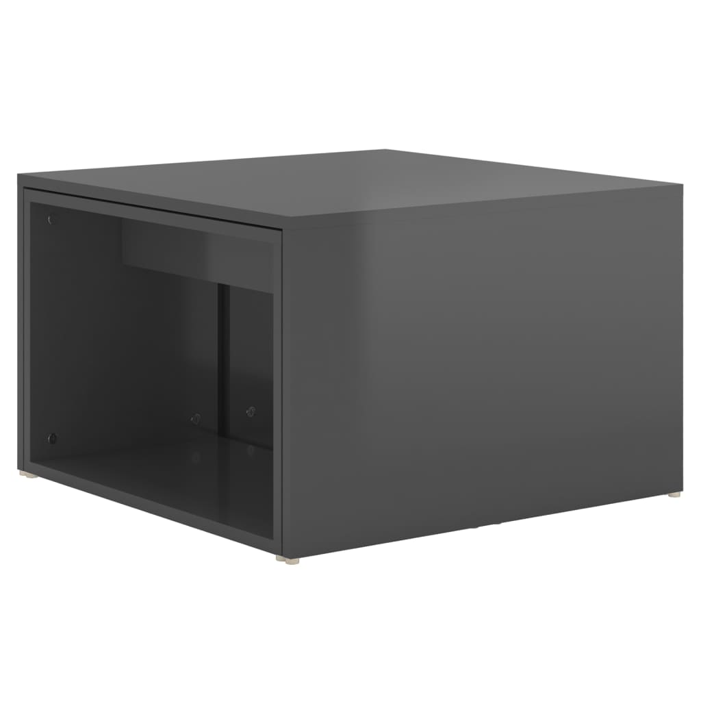 vidaXL Tables basses gigognes 3 pcs Gris brillant 60x60x38 cm