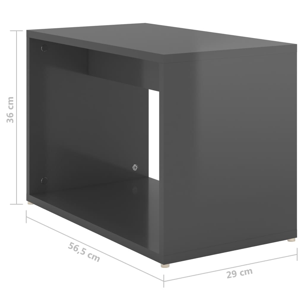 vidaXL Tables basses gigognes 3 pcs Gris brillant 60x60x38 cm