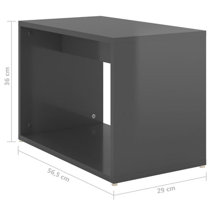 vidaXL Tables basses gigognes 3 pcs Gris brillant 60x60x38 cm